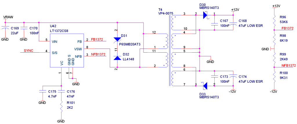 Dual output switching regulator